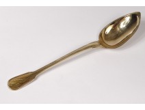 Spoon stew silver gilt crest crest Rooster Paris 91gr nineteenth