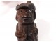 Pipe carved wooden figure sitting heather Folk Art XIX century