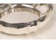 Flat sterling silver bowl hammered Italy 20th