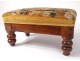 carved walnut tapestry footrest Aubusson tapestry XVIII XIX fruits