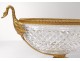 Large decorative crystal Baccarat cut carved gilt bronze swans nineteenth