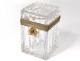 Small cabinet box Charles X crystal Baccarat Creusot nineteenth bronze brass