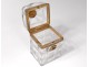 Small cabinet box Charles X crystal Baccarat Creusot brass bronze nineteenth