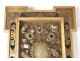 reliquary wax medallion frame Clement Virgo son glass gold églomisé nineteenth