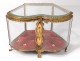 Jewelry box box golden brass beveled glass heart Napoleon III nineteenth