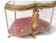 Jewelry box box golden brass beveled glass heart Napoleon III nineteenth