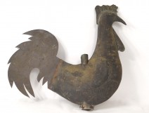 Old copper weathervane rooster bell ancient town weathercock XVIII