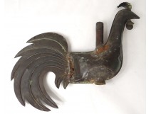 Old copper weathervane rooster bell ancient town weathercock XVIII