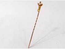 Hairpin tie solid 18 carat gold greenhouse eagle pearl nineteenth century