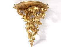 Console gilt carved wood wall lamp Italy twentieth century