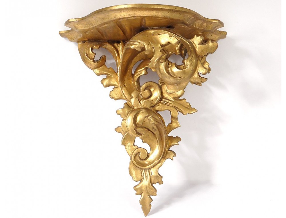 Console gilt carved wood wall lamp Italy twentieth century
