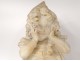 alabaster sculpture bust young child curly hair nineteenth century girl