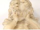 alabaster sculpture bust young child curly hair nineteenth century girl