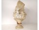 alabaster sculpture bust young child curly hair nineteenth century girl