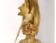 Large candelabra 7 Louis XV gilt bronze fire bird seed 77cm nineteenth