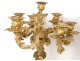 Large candelabra 7 Louis XV gilt bronze fire bird seed 77cm nineteenth