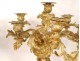 Large candelabra 7 Louis XV gilt bronze fire bird seed 77cm nineteenth