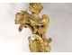 Large candelabra 7 Louis XV gilt bronze fire bird seed 77cm nineteenth