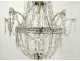 Charles X chandelier trash chandelier crystal glass carved garlands nineteenth