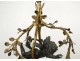 Golden brass chandelier 3 light arms cherub branches flowers nineteenth node