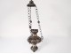 Night light silvery metal chandelier eighteenth century church foliage