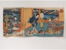 Ukiyo-e Woodblock Utagawa Kunisada III Toyoshi coutisanes Oiran 19th