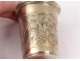 Cup vodka silver gilt Russian foreign hunter 46gr silver nineteenth