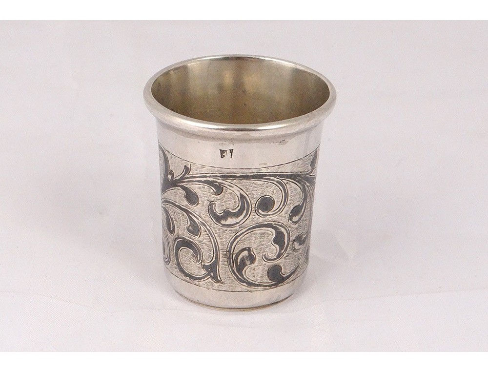 Small cup vodka Russian silver inlaid silver Moscow Moscow nineteenth