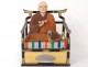 Japanese Buddhist monk polychrome wood sculpture rosary nenju XIX