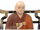 Japanese Buddhist monk polychrome wood sculpture rosary nenju XIX