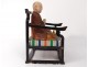 Japanese Buddhist monk polychrome wood sculpture rosary nenju XIX