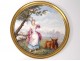 Round dish plate porcelain shepherdess Paris beef romantic nineteenth landscape