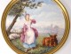 Round dish plate porcelain shepherdess Paris beef romantic nineteenth landscape