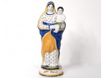 Virgin and Child Jesus Holy Mary Quimper faience nineteenth century