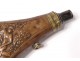 Powder horn EXTENDS copper brass monkey tree BA nineteenth century Paris