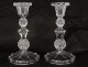 Pair candlestick candlesticks crystal cut diamond points Baccarat XIXth