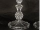 Pair candlestick candlesticks crystal cut diamond points Baccarat XIXth