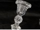 Pair candlestick candlesticks crystal cut diamond points Baccarat XIXth