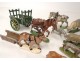 Lot 77 figurines alu animals farm characters cows pigs horses XXè