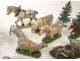 Lot 77 figurines alu animals farm characters cows pigs horses XXè