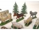 Lot 77 figurines alu animals farm characters cows pigs horses XXè