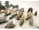 Lot 77 figurines alu animals farm characters cows pigs horses XXè