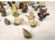 Lot 77 figurines alu animals farm characters cows pigs horses XXè