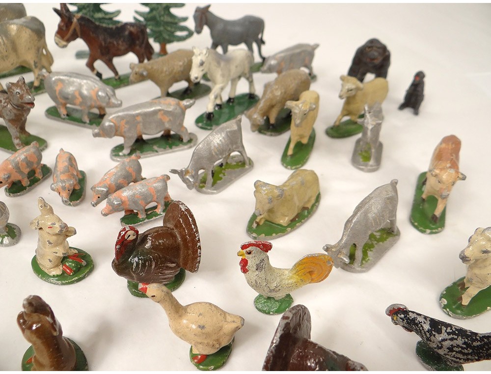 Figurines en plastique vintage, animaux de grange de ferme, faux-semblants,  figurines daction, colorées, assortiment, chevaux, cochons, moutons, jouets  de collection -  France