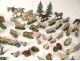 Lot 77 figurines alu animals farm characters cows pigs horses XXè