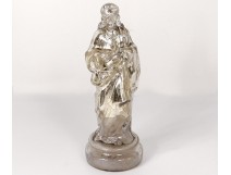 Statuette Jesus Christ Sacred Heart glass Eglomisé XIXth century