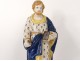 Statuette faience HB Quimper Saint-Joseph XIXth century