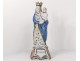 Statuette Virgin Child Jesus Saint Mary faience Quimper XIXth century