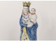 Statuette Virgin Child Jesus Saint Mary faience Quimper XIXth century