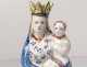 Statuette Virgin Child Jesus Saint Mary faience Quimper XIXth century